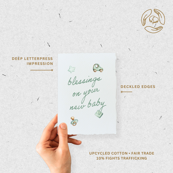 Blessings On New Baby Shower | Eco-Friendly Greeting Card