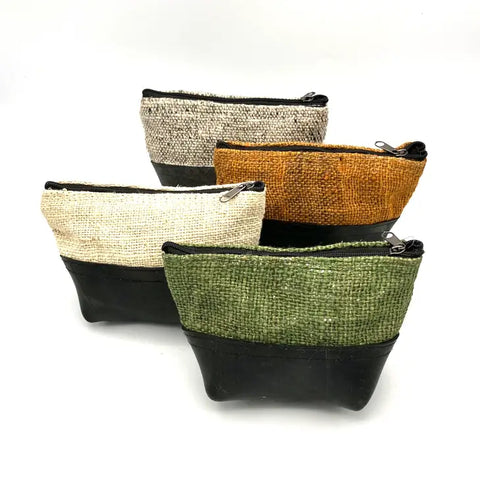 Recycled Inner Tube and Hemp Pouches