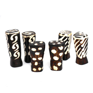 Batik Bone Salt & Pepper Shakers, Traditional Batik