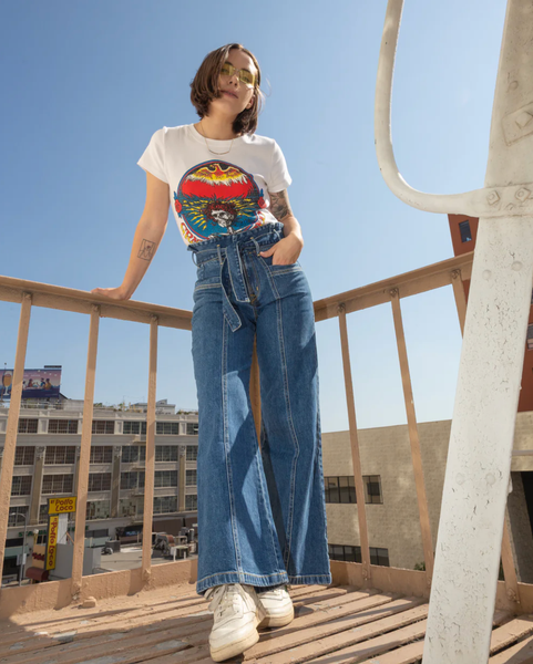 PENNY PAPERBAG WIDE LEG IN LAGUNA WASH