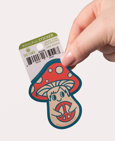 Peace Shroom Sticker - Hippie Stickers