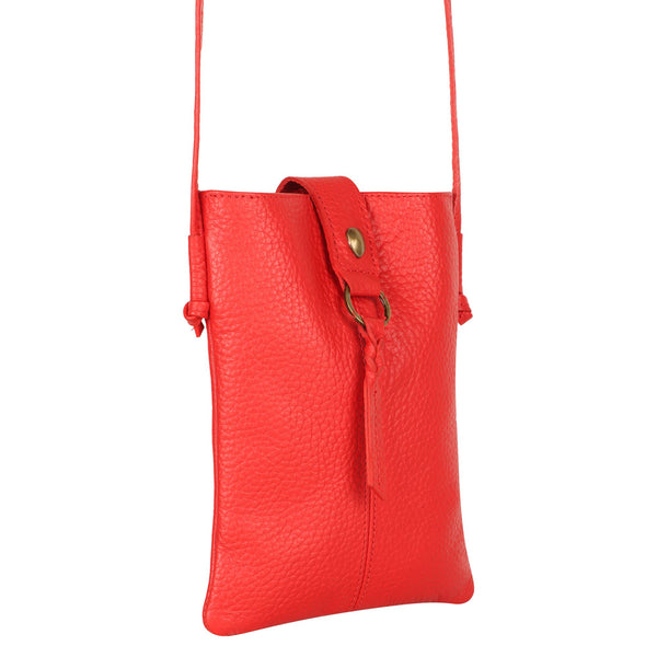 Jennie bag w/ slim strap closure & tassel - Bright Red