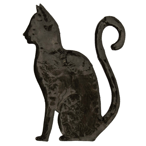 Sitting Kitty Painted Sunflowers Haitian Steel Drum Wall Art