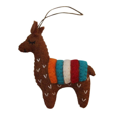 Llama Felt Ornament