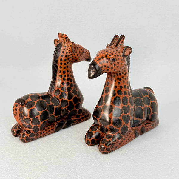 Soapstone Giraffe, Laying Down, 6"