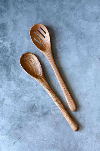 Kenyan Olive Wood Slatted Salad Servers