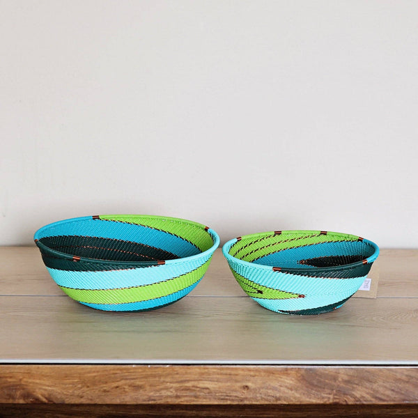 Teal Zulu Wire Baskets