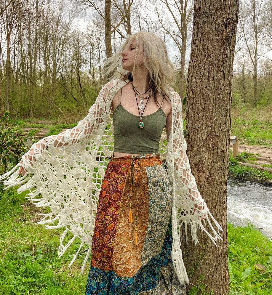 Hippie Boho Recycled Patchwork Skirt