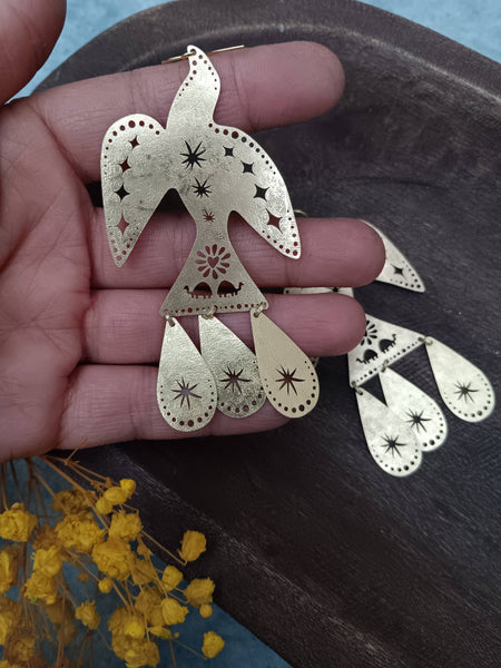 Eagle Brass Earrings, Bohemian Contemporary Handmade Jewelry