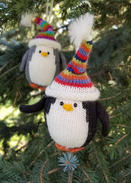 Penguin with Stripe Hat Holiday Ornament
