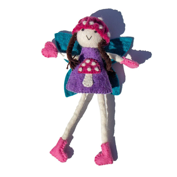 Mushroom Bonnet Tooth Fairy Pillow Brunette Hot Pink