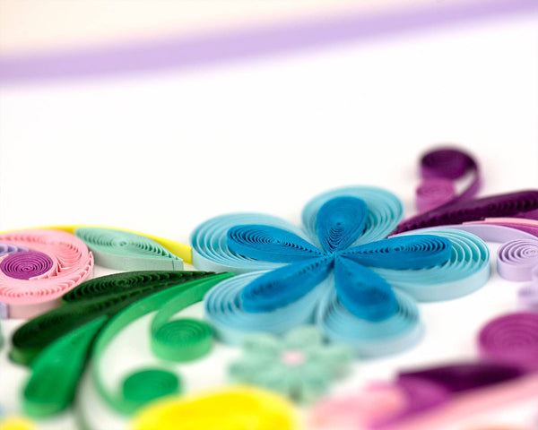 Quilled Floral Rainbow Heart Greeting Card