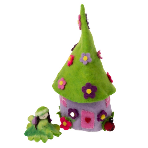 Handcrafted Purple Felt Fairy House