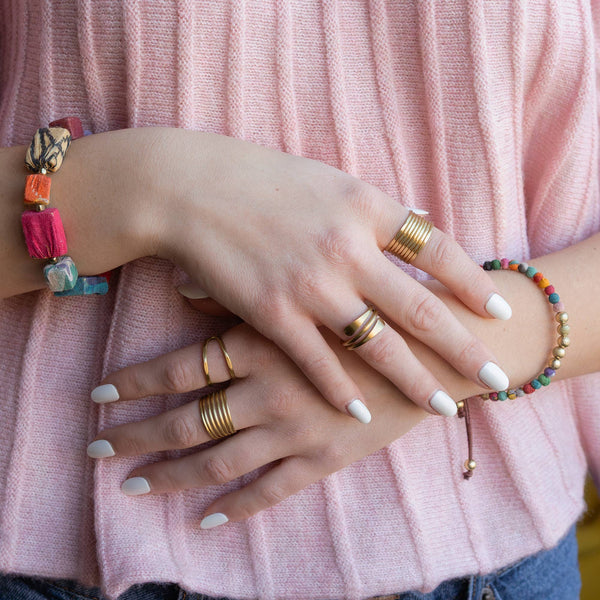 Stacked Column Ring - Gold