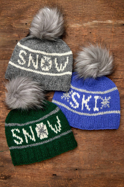 Ski Blue Pom Beanie