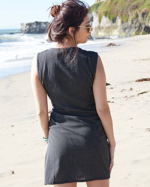 Striped Cotton Wrap Dress