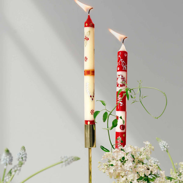 Christmas Hand Painted Dinner Candles Set - Kimeta Design