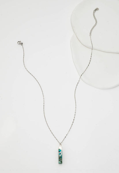 Brayden Turquoise Necklace in Silver