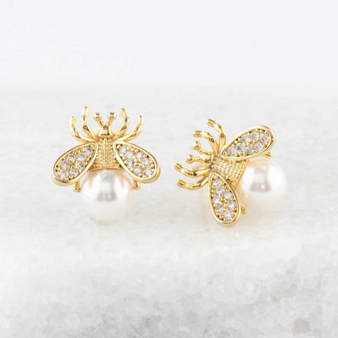 Queen Bee Pearl Earrings