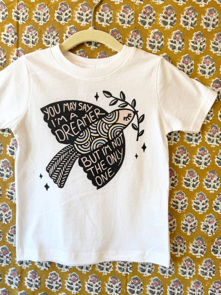 Peace Dove Kids Tee Shirt, Boho Kids Clothes