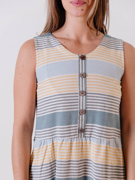 Cora Reversible Dress Sky Stripe