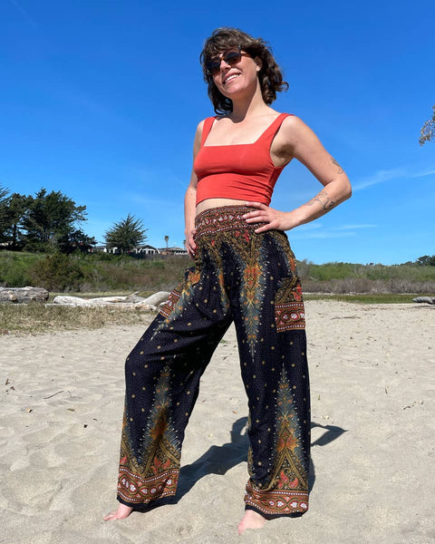 Peacock Pants: Teal / Open Ankle