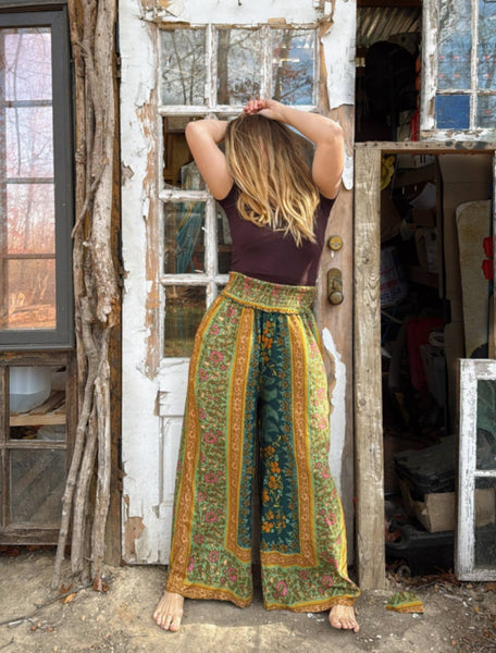 Boho Floral Printed Jumpsuit Pants 2 in 1, Free Spirit Style