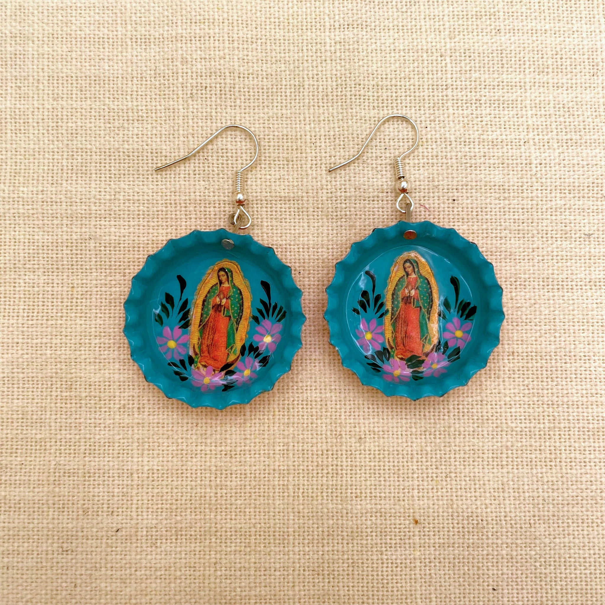 Bottlecap Earring V. Guadalupe, Peru