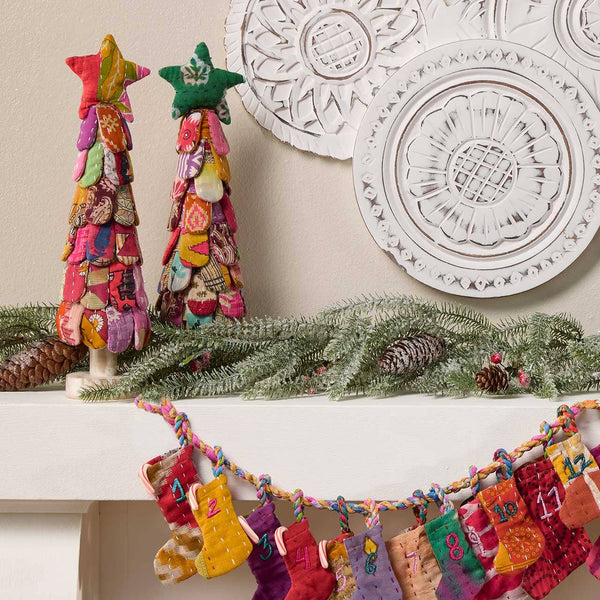 Upcycled Sari Petal Christmas Tree