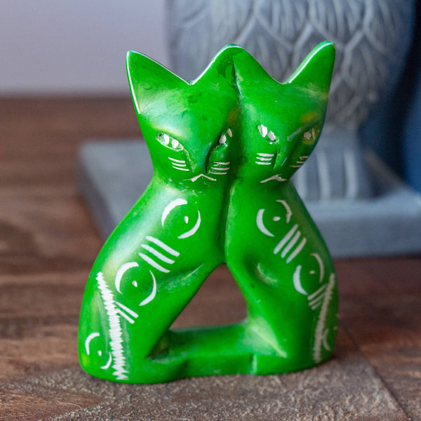 Soapstone Twin Cats