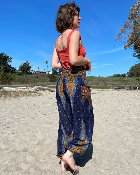 Peacock Pants: Teal / Open Ankle