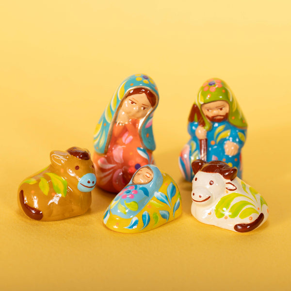 Ceramic Miniature Nativity Set of 5 Christmas Fair Trade Christmas Fair Trade