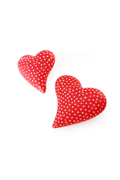Chubby Off-Beat Red Soapstone Hearts