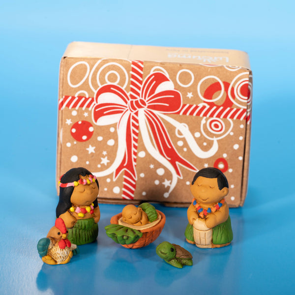 Nativity Hawaiian Ceramic Miniature Creche Set Fair Trade