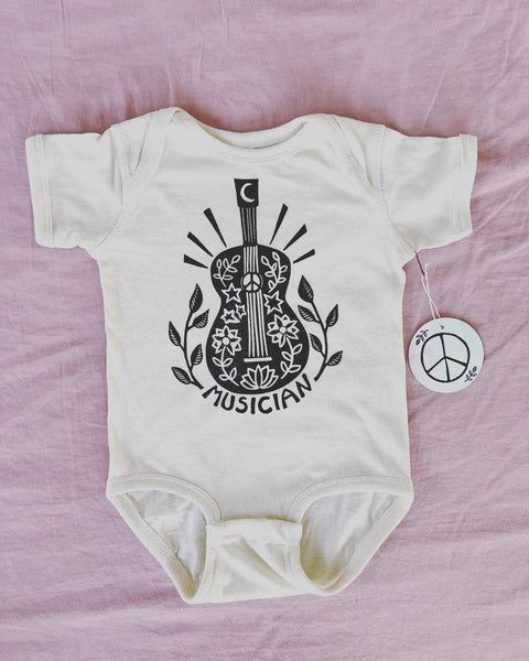 Musician Vibes Baby Bodysuit, Guitar baby outfit