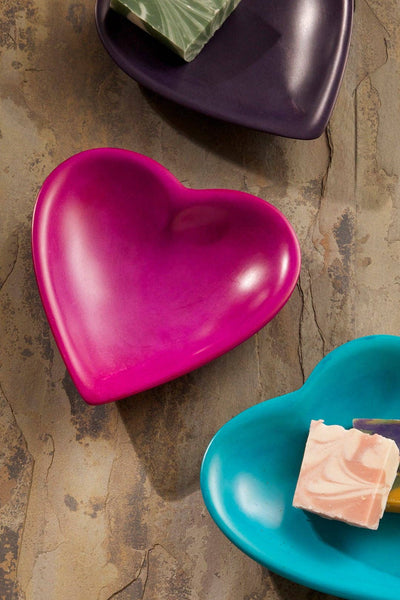 Pink Heart Decorative Soapstone Dish
