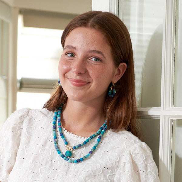 Kantha Azure Orbital Earrings