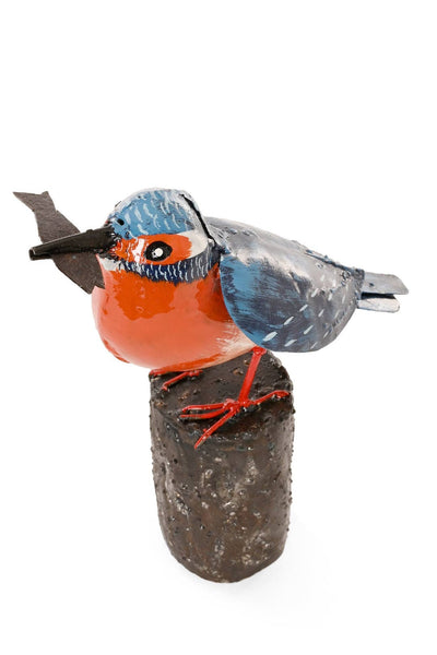 Recycled Metal Victorious Kingfisher Sculpture