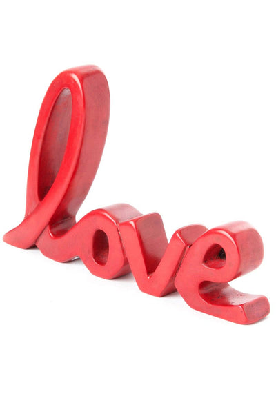 Soapstone Scripted Love Sculpture