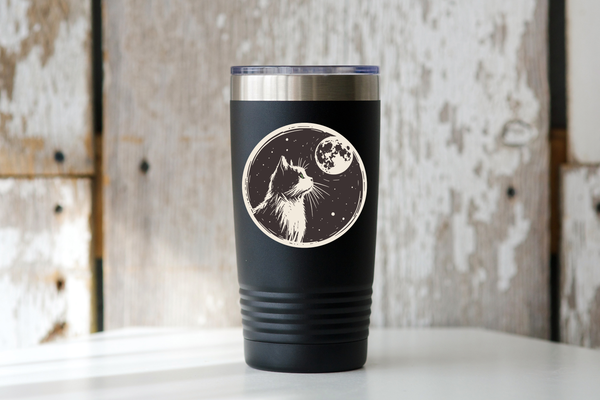 Moon Cat Sticker - space, cat, kitty, kitten, spooky