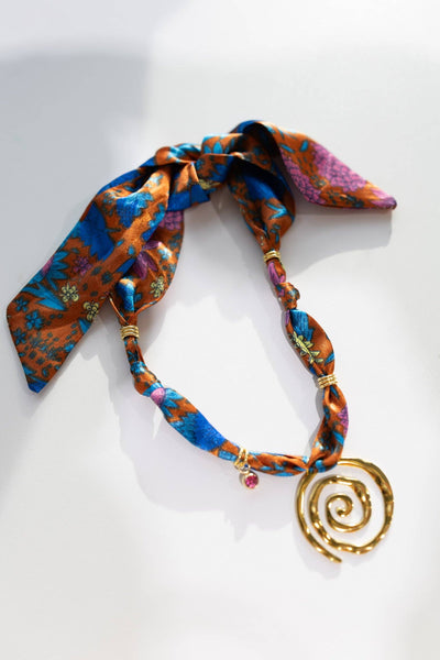 Callie Charm Scarf Necklace