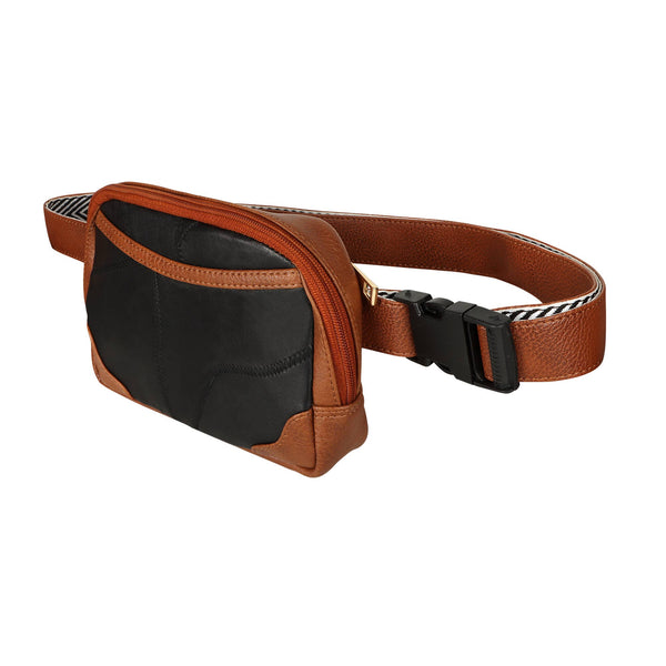 Journie Adjustable Belt Bag - Brown & Black