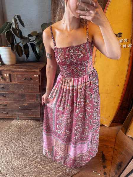 Boho Patchwork Summer Floral Dress, Cozy Beachy Lounge Dress