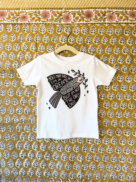 Peace Dove Kids Tee Shirt, Boho Kids Clothes