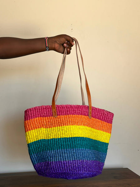 Rainbow Sisal Tote