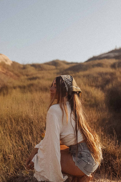 Boho Cotton Handmade Bandana Headscarf