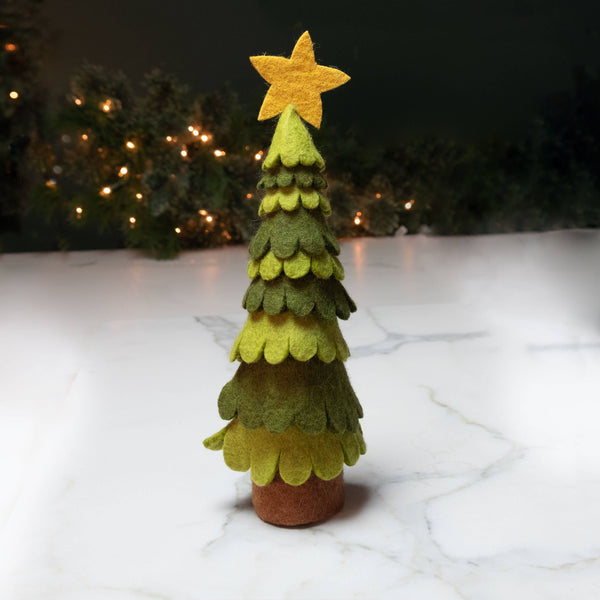 Light and Dark Green Felt Christmas Tree