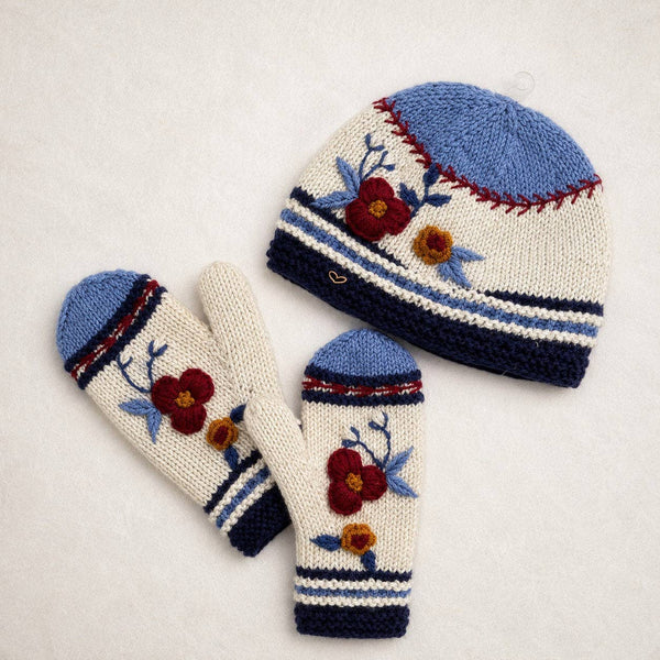 Color Block Embroidered Knit Beanie - Nantucket Winter