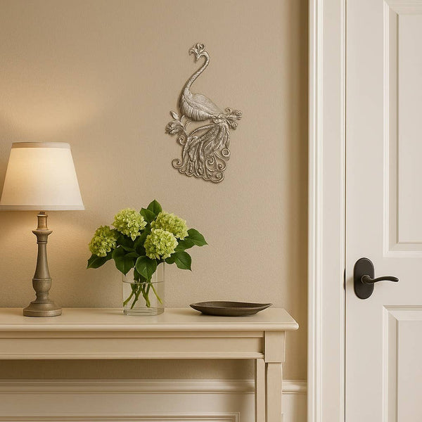 Large Peacock Haitian Metal Art Wall Accent