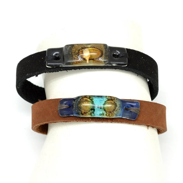 Skinny Suede and Glass Bracelets - Perfect for Layering: Assorted Spring Colors